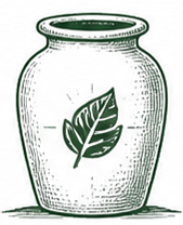 An illustrated jar displaying a leaf icon, representing sustainability or eco-friendly practices.